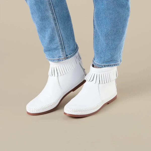 Women's Leather Back Zip Hardsole Boot