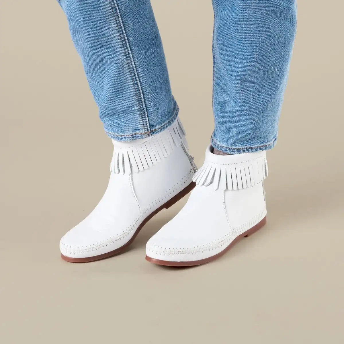 Women's Leather Back Zip Hardsole Boot Secondary image